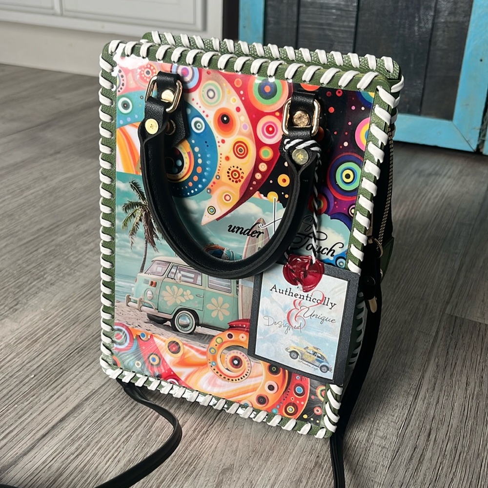 *SOLD* CHiP modern style VW camper van bug beetle car waves surf crossbody purse - Picture 6 of 17